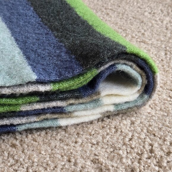 NWOT Striped Green Blue Grey Scarf - Picture 5 of 5